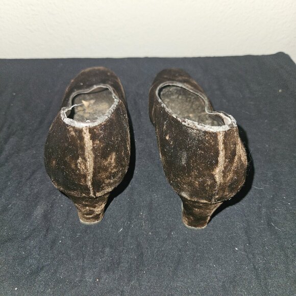 Vintage Brown Velvet flats with chunky heels by Nina Size 7.5M - Picture 3 of 5